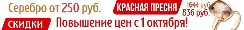 538.Красная Пресня. Повышение цен с 1 октября! Серебро от 250 руб