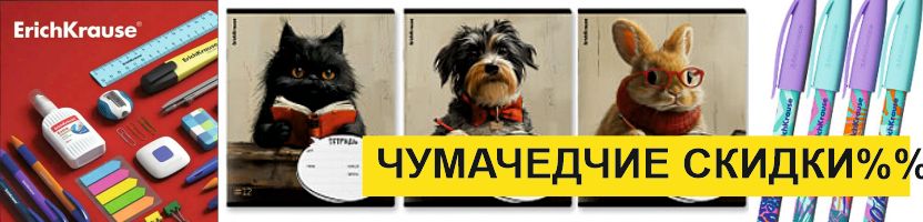 ErichKrause. ЧУМАЧЕДЧИЕ АКЦИИ! ТЕТРАДКИ РУЧКИ РЮКЗАКИ. Учиться весело!