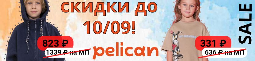 Сентябрь горит: футболки и джемпера в PELICAN со скидкой до 10 сентября!